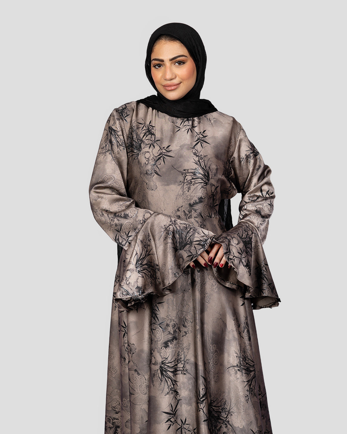 Velvet Dress In Smoky Taupe