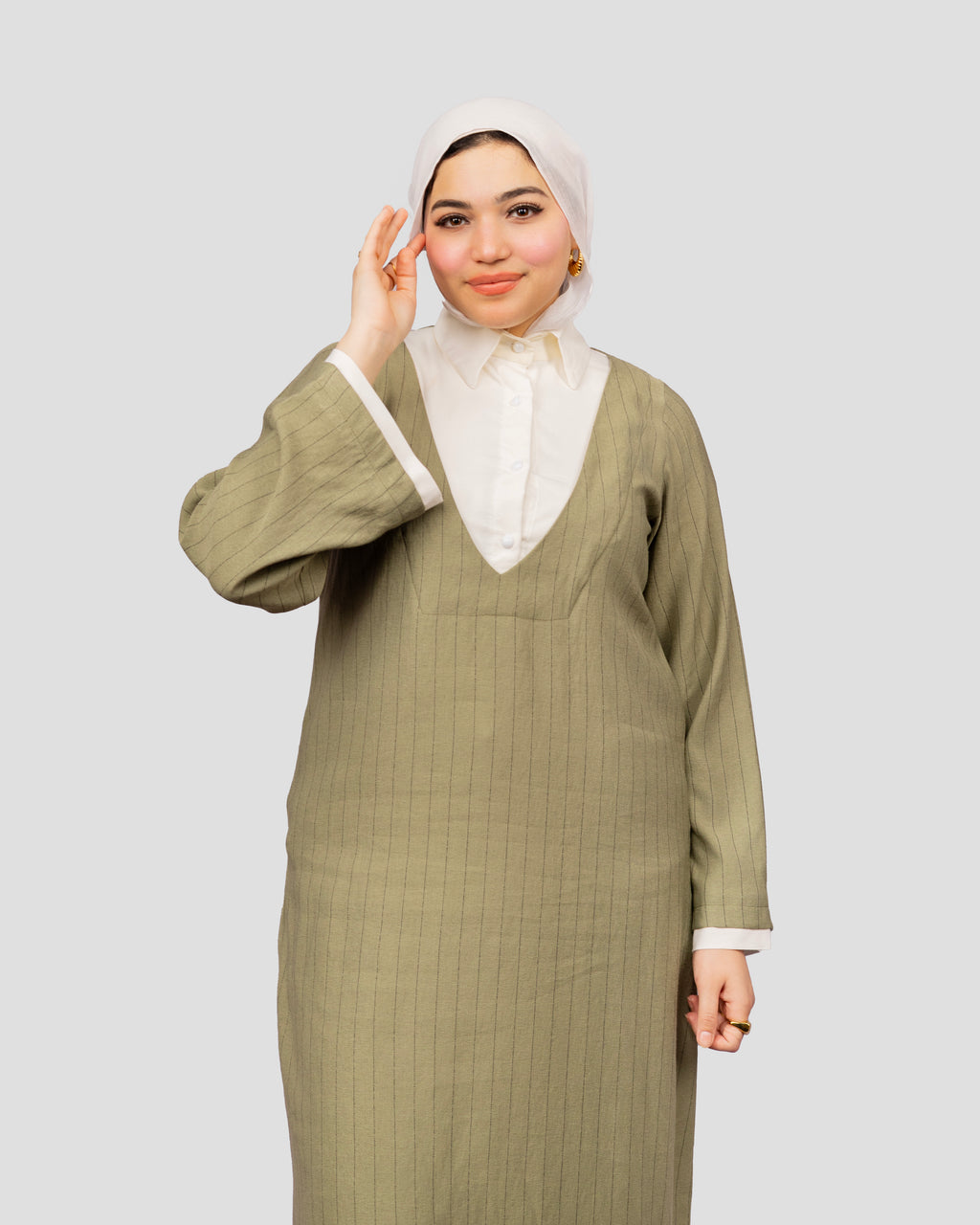 Mayan long shirt in Olive
