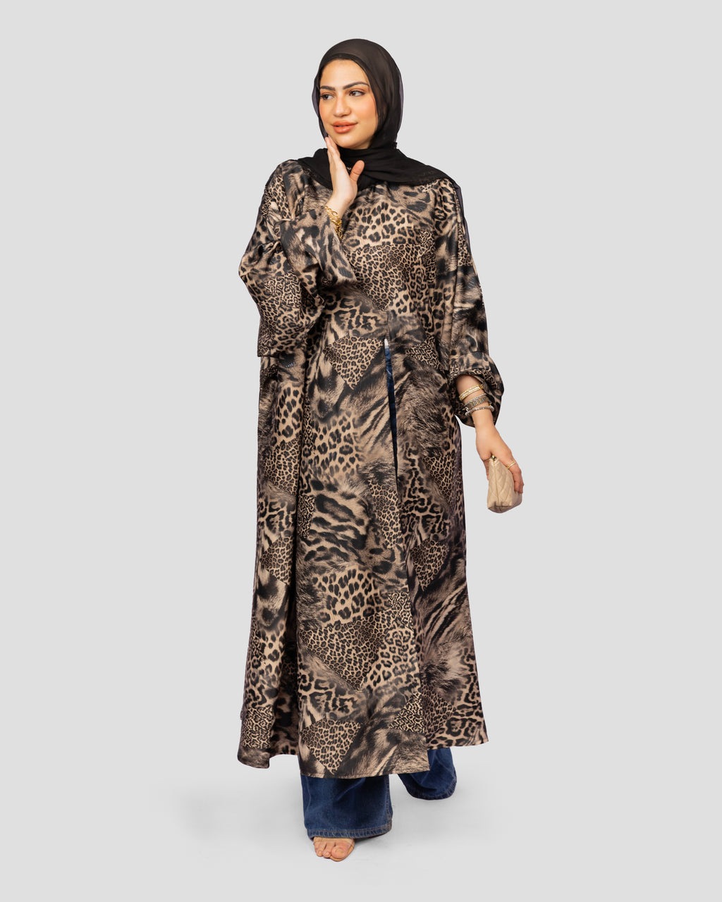 Tiger Satin in Beige