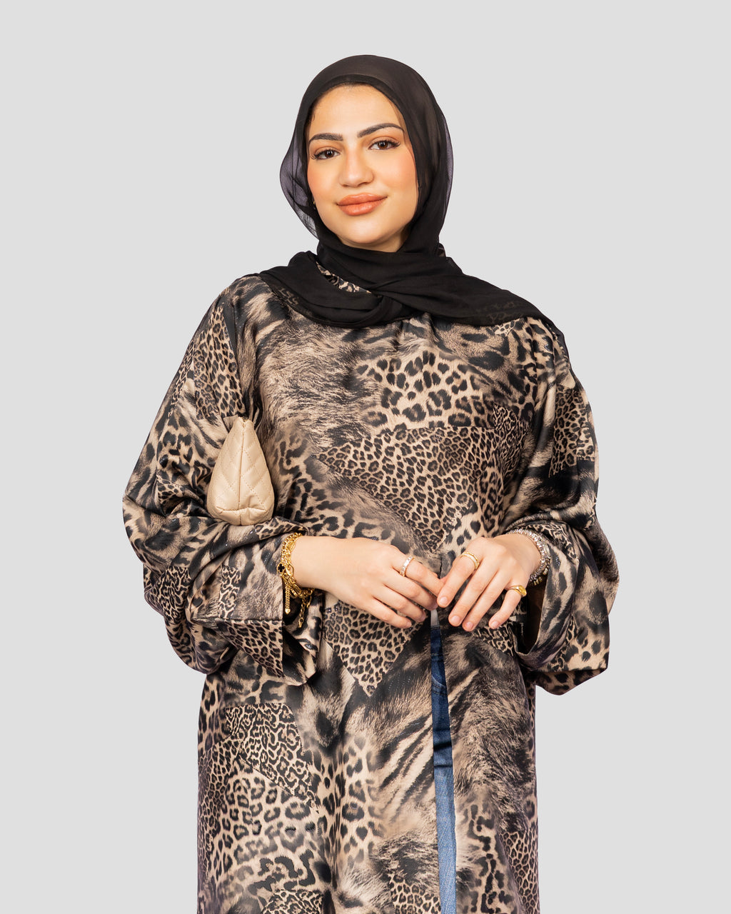 Tiger Satin in Beige