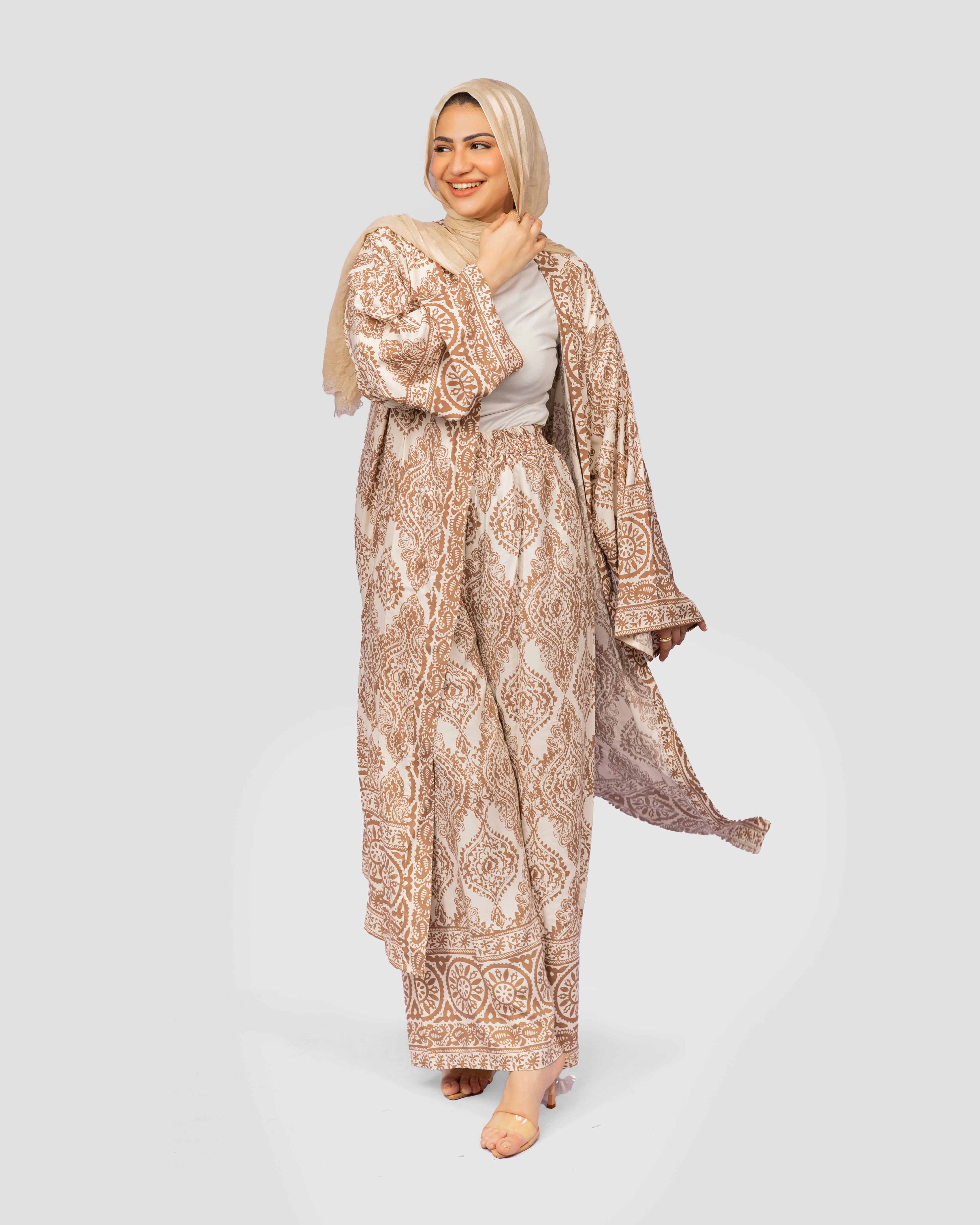 Noura Pants Set in Beige